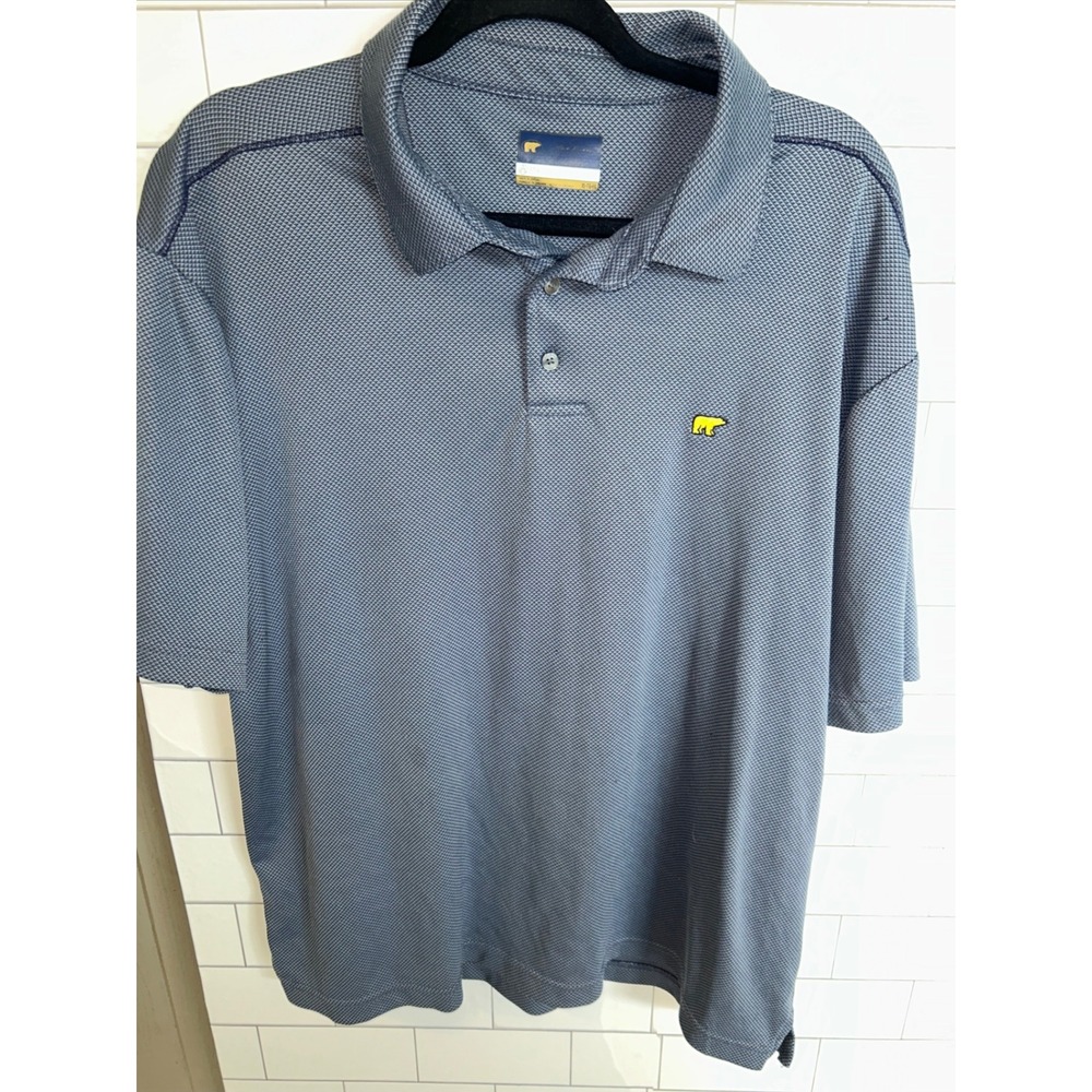 Jack Nicklaus Mens XL Blue StayDri Performance Golf Polo Shirt Golden Bear Logo‎